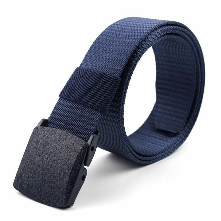 Grey nylon anti-theft belt for travel, keeps cash and documents secure and out of sight.