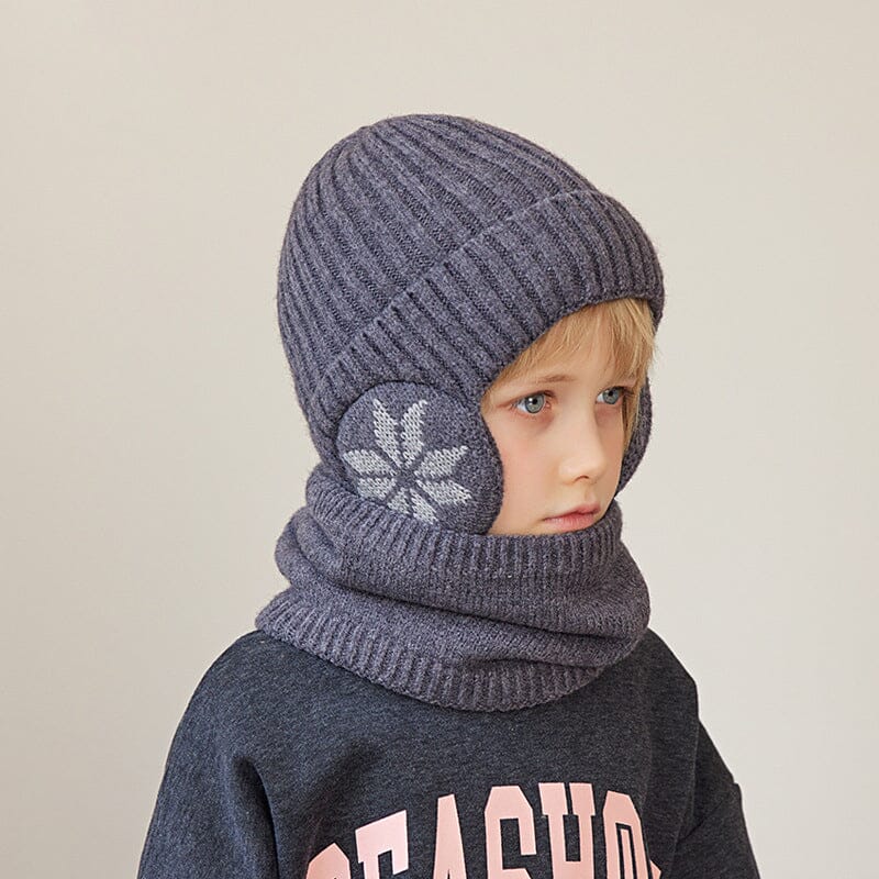 Cozy adult thermal knit beanie and scarf set, perfect for harsh winter weather protection