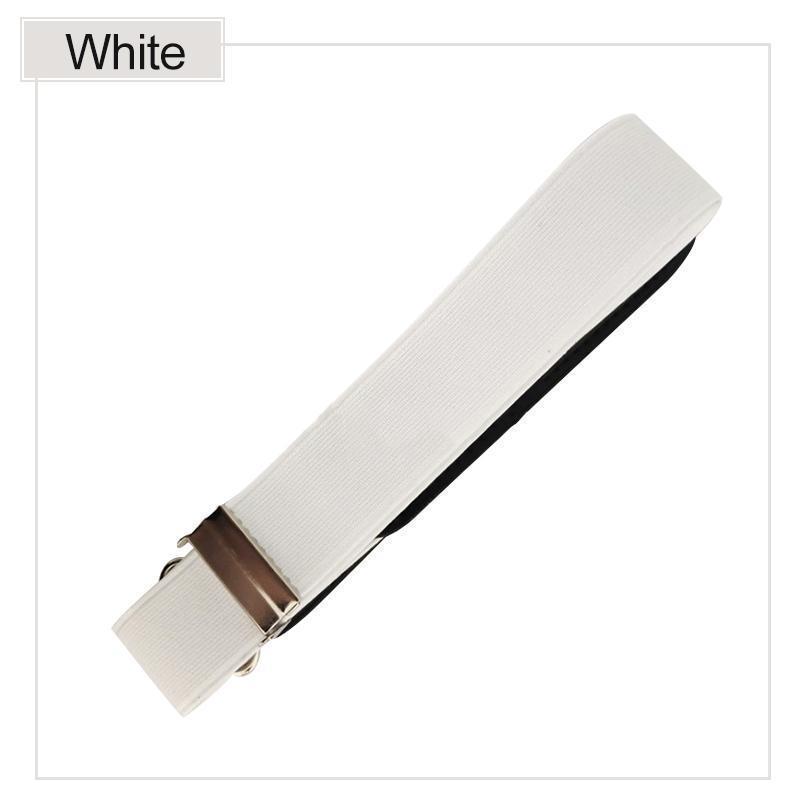 Buckle-free elastic stretch belt, ideal for men and women wanting a comfortable, invisible waist accessory.