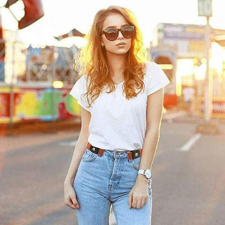 Detail of the high-quality elastic material of the buckle-free invisible belt