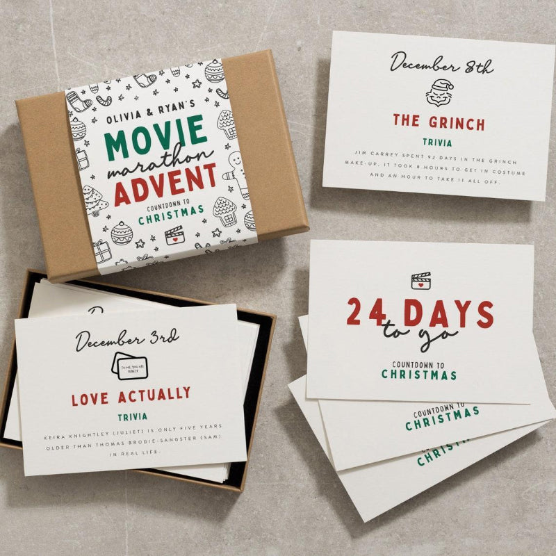 Christmas Advent Calendar, a unique holiday gift featuring movie and music themes