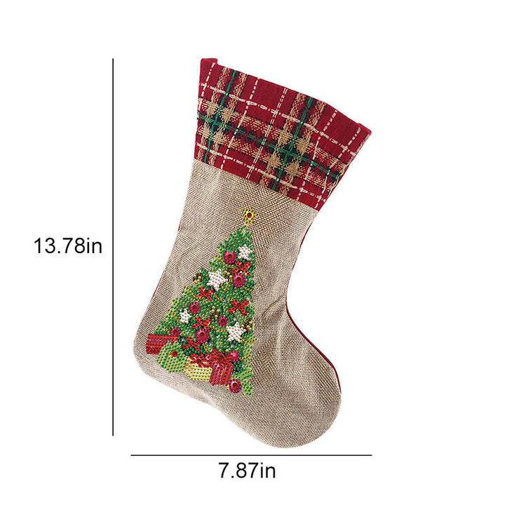 Christmas Diamond Art Stocking with a unique winter wonderland design, sparkling and bright
