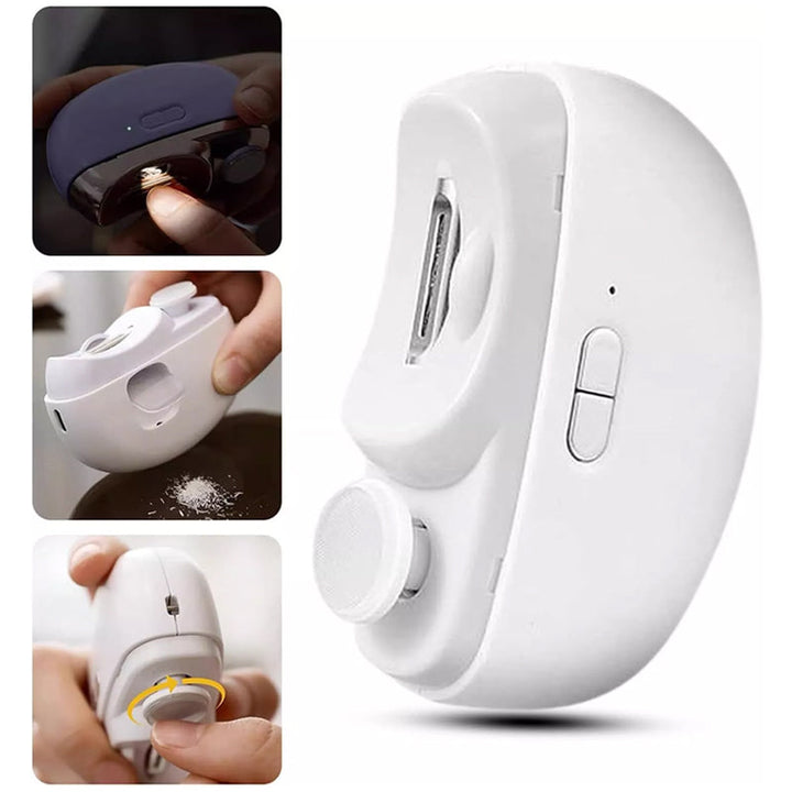 Unisex electric nail trimmer with child lock, promoting healthy and neat nails for the whole family.