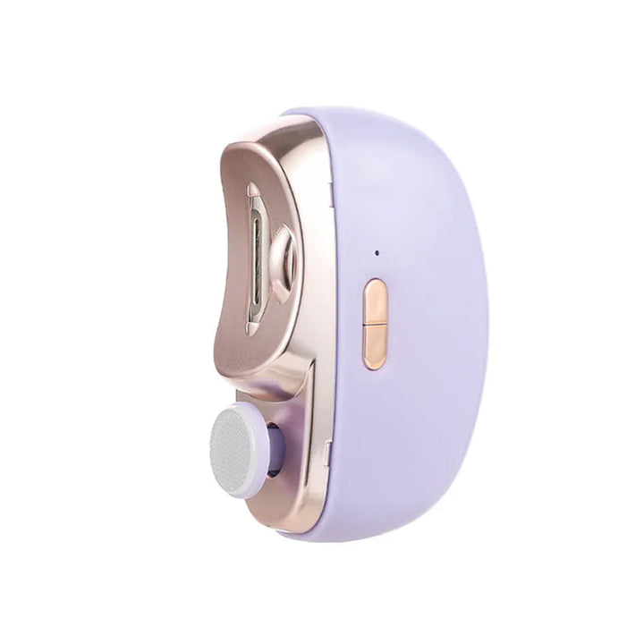 Electric nail clipper with safety features, including a child lock, for worry-free nail trimming.