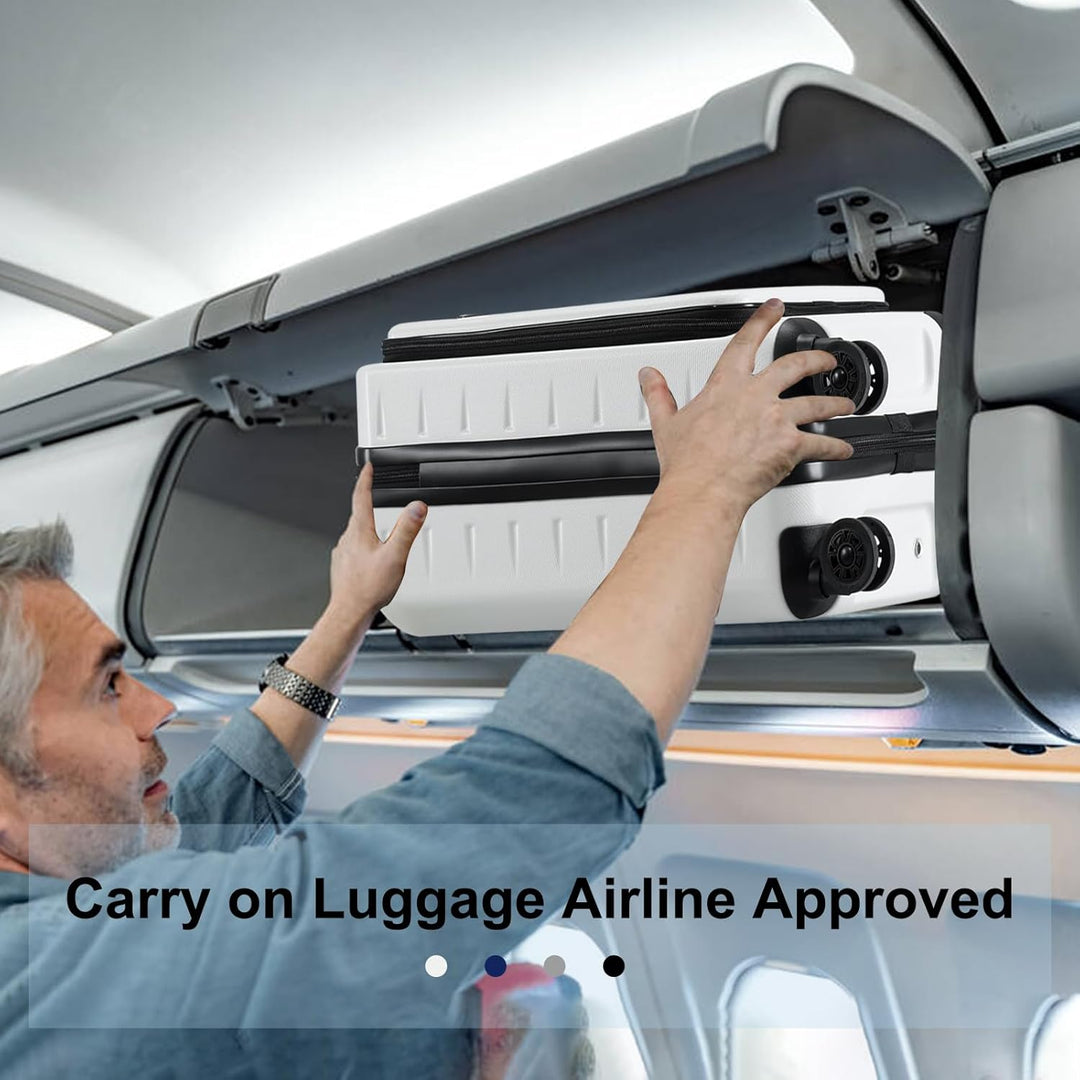 Unisex travel carry-on: hard shell, expandable, with front pocket for laptops & TSA lock.
