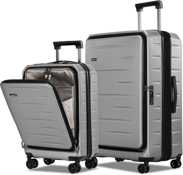 Hard shell carry-on, designed for travel, expandable, with front pocket & TSA lock for peace of mind.