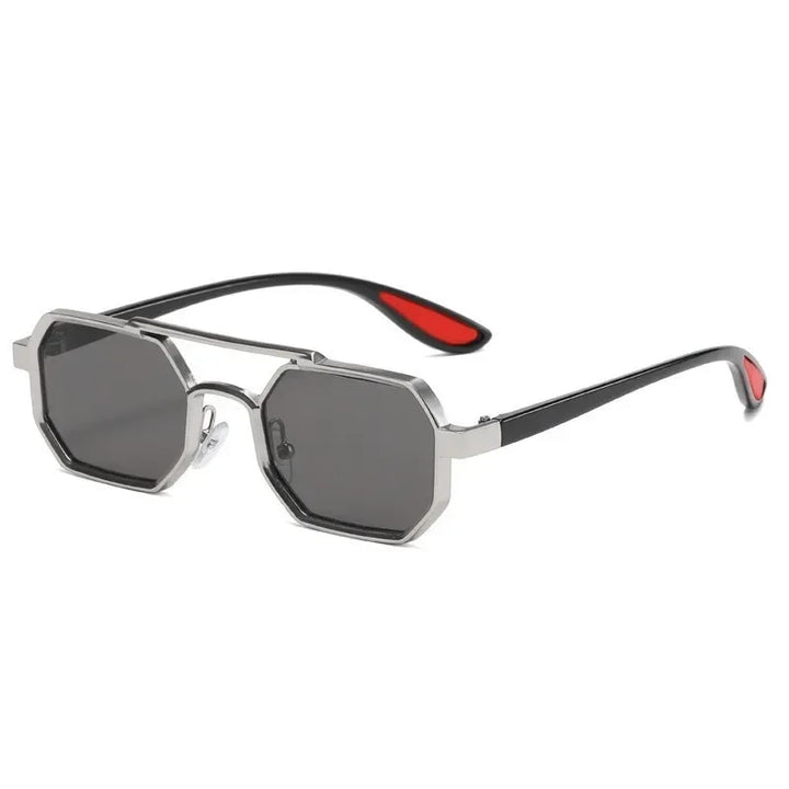 Contemporary unisex geometric sunglasses with a striking two-tone frame, a must-have fashion accessory