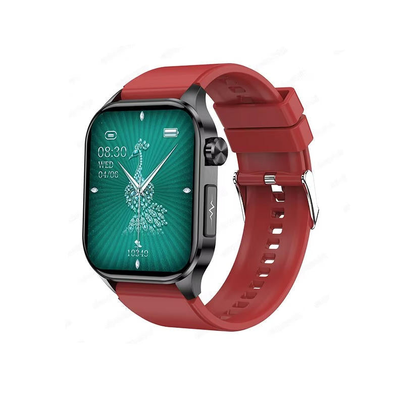 Senior health watch: heart rate, blood pressure, blood sugar tracking for daily wellness and management.