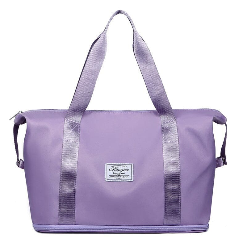 Travel duffel bag with wet separation, suitable for carry-on luggage and active lifestyles