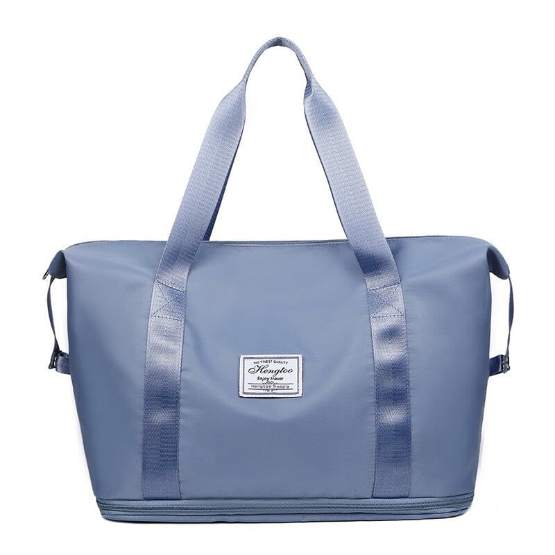 Ergonomic travel duffel bag in a olive green, designed for comfort and organization