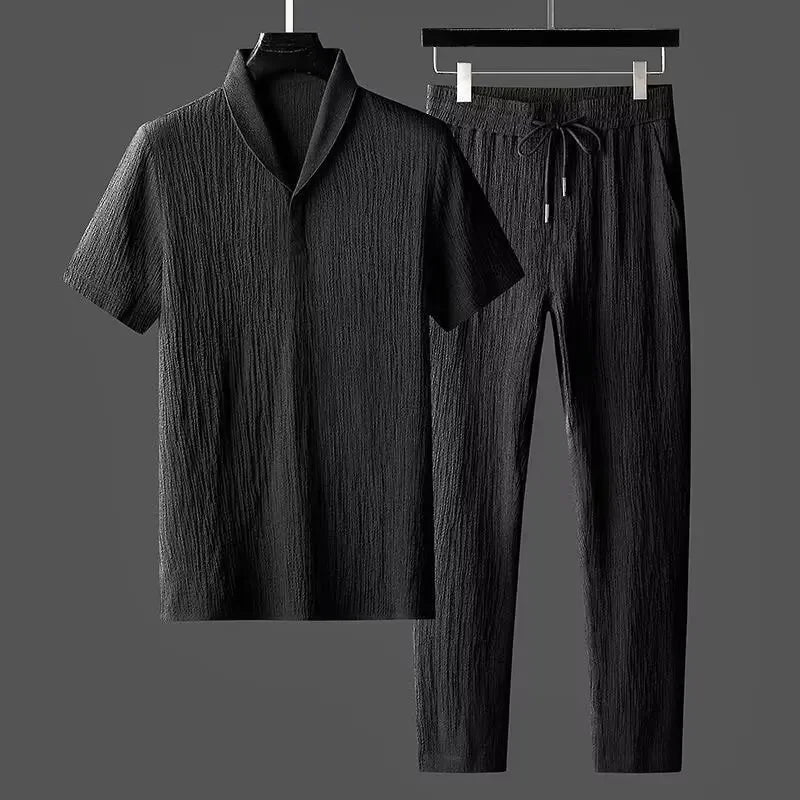 Breathable ice silk unisex lounge set, perfect for casual wear and hot weather