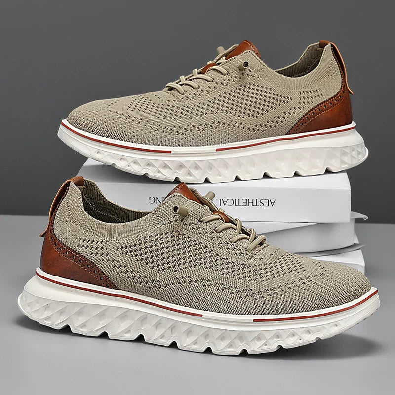Unisex orthopedic sneakers on a model's feet, demonstrating comfortable fit for walking and casual wear