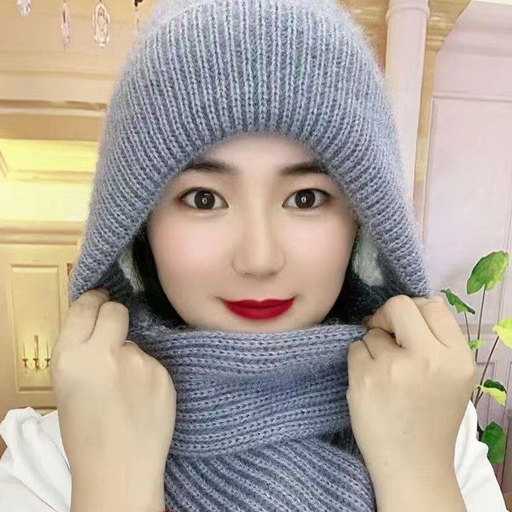 Side view of the unisex cap scarf, showing full ear coverage and windproof design for cold weather