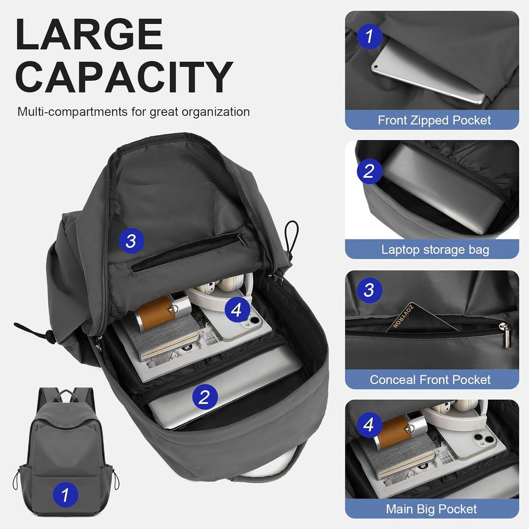 Modern corduroy backpack, 15.6" laptop compartment, water-resistant, lightweight, unisex.