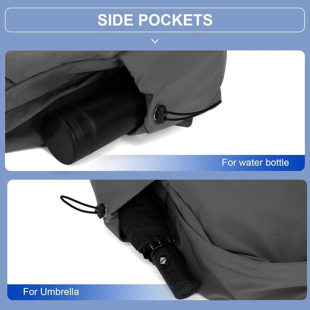 Daily commute water-resistant laptop backpack, 15.6", lightweight, unisex, multi-pocket.
