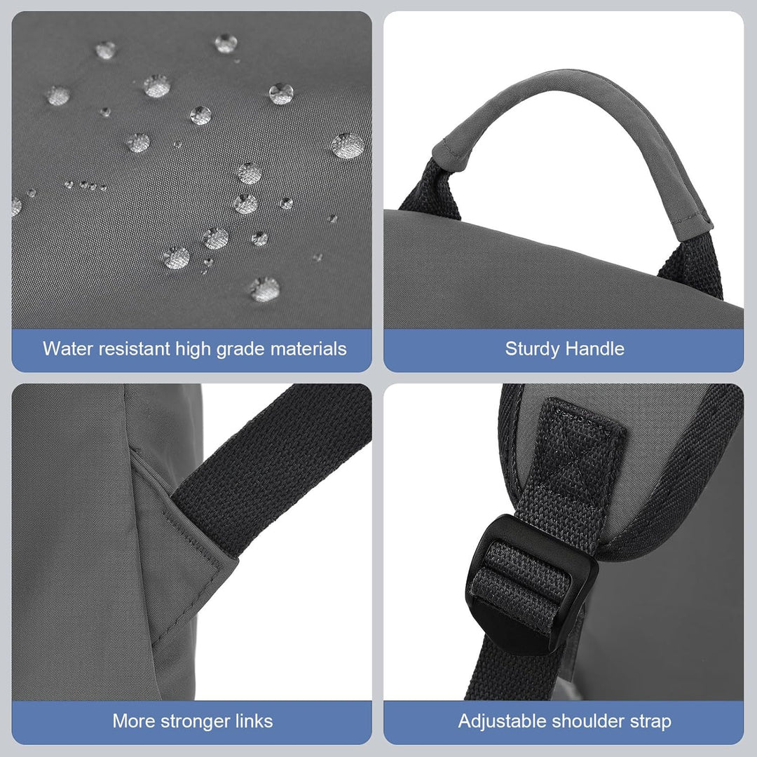Student-friendly water-resistant backpack, 15.6" laptop, lightweight, unisex, with many pockets.