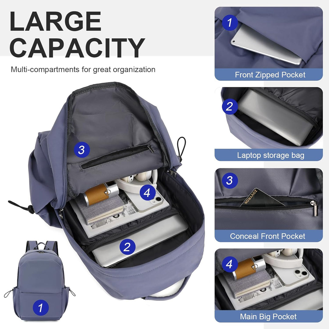 Durable TravelPro 15.6" laptop backpack, water-resistant, lightweight, multi-purpose design.