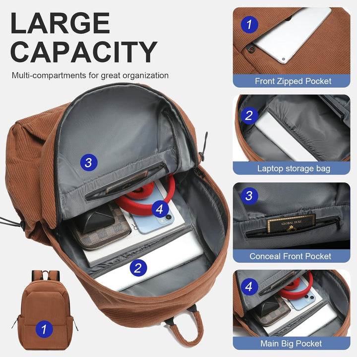 Reliable water-resistant 15.6" laptop backpack, lightweight, unisex, multi-pocket.