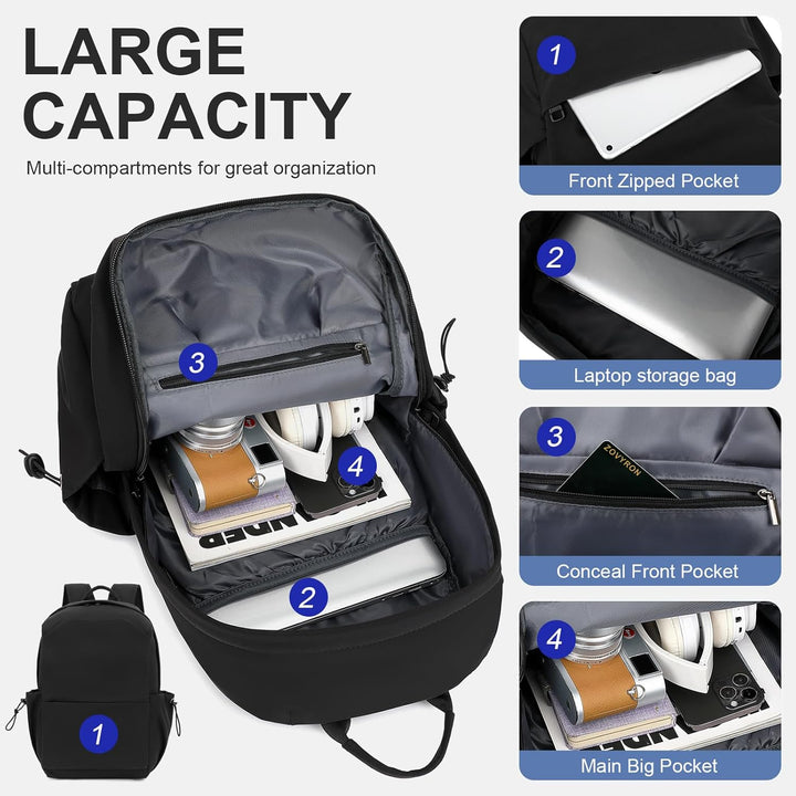 Durable lightweight water-resistant 15.6" laptop backpack, great for school, work & travel.