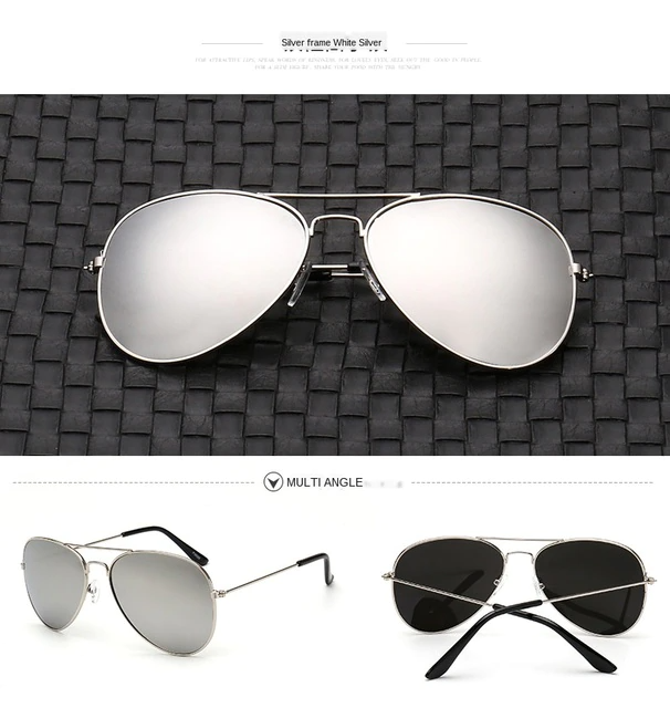 Mirror lens polarized aviator sunglasses. Unisex eyewear for outdoor activities, UV400 protection & anti-reflective.