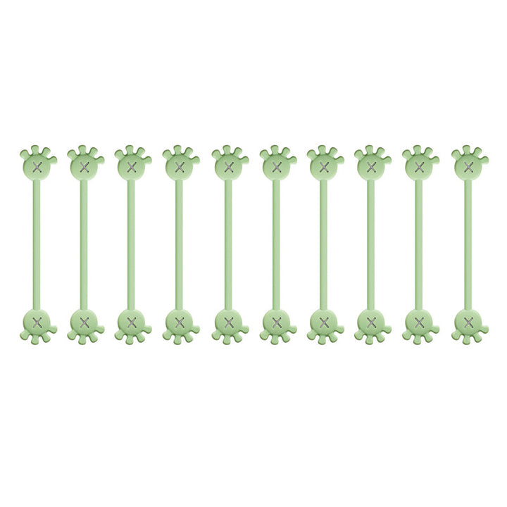 Unisex magnetic silicone cable organizer clip, multi-functional for both cables and as a bookmark.
