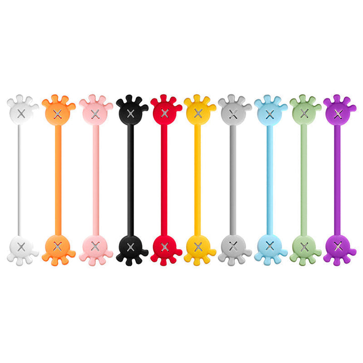 Unisex magnetic silicone cable organizer clip, perfect for travel, keeping cords organized in bags.