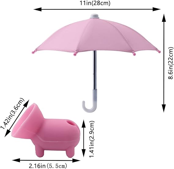 Portable mini phone umbrella, suction cup for universal mounting, effective sun & glare blocker