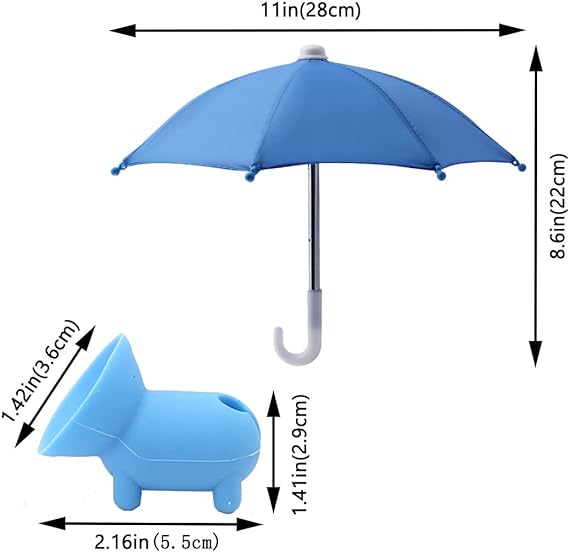 Unisex mini umbrella for phone, suction cup attachment, perfect for sun shade & car interior