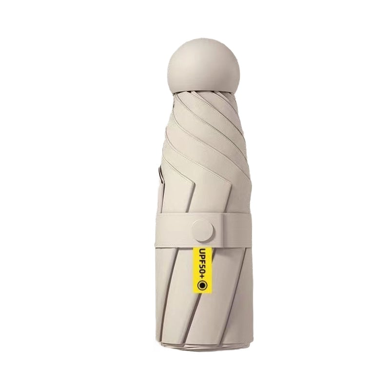 Unisex mini travel umbrella packaged in its retail box, ready for sale, compact design