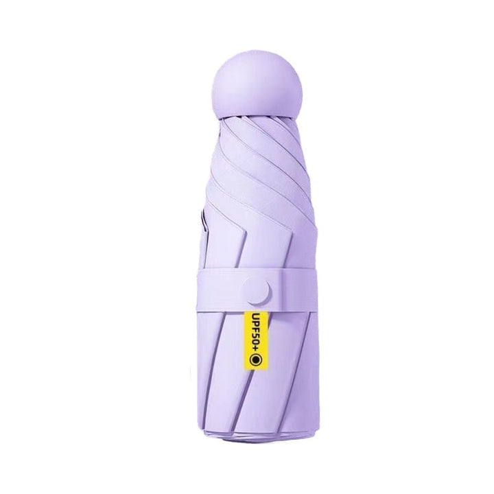 Person opening a unisex mini portable travel umbrella quickly, efficient rain gear