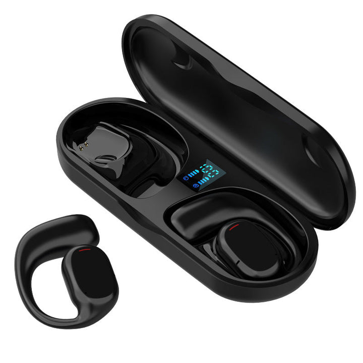 Unisex wireless headset with open ear design, touch control, and IPX5 waterproof rating for active use