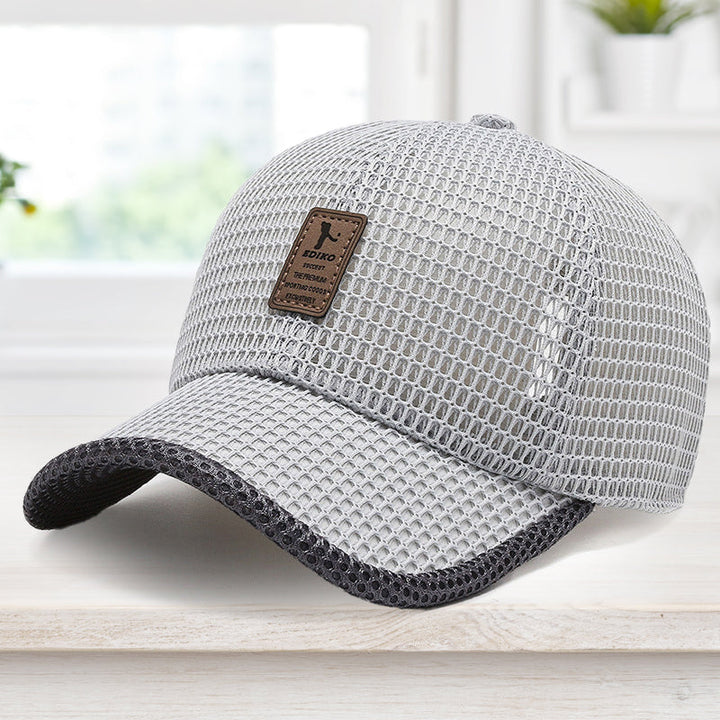 Unisex sportswear baseball cap in a neutral color, featuring breathable mesh and UV protection for outdoor activities.