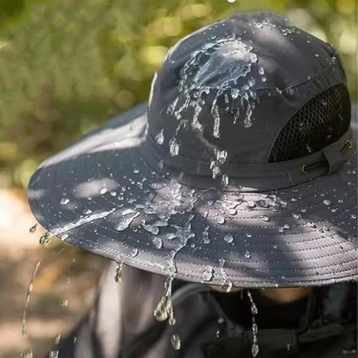 Foldable unisex sunhat with neck cover for ultimate UV protection during camping trips