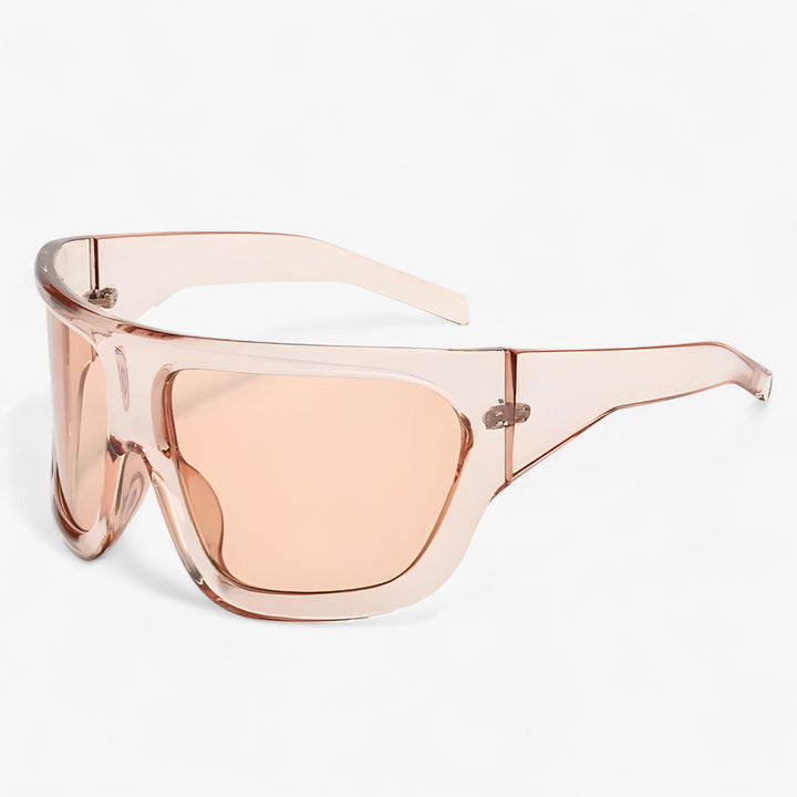 Oversized steampunk wraparound sunglasses with UV400 protection, ideal for outdoor adventures.
