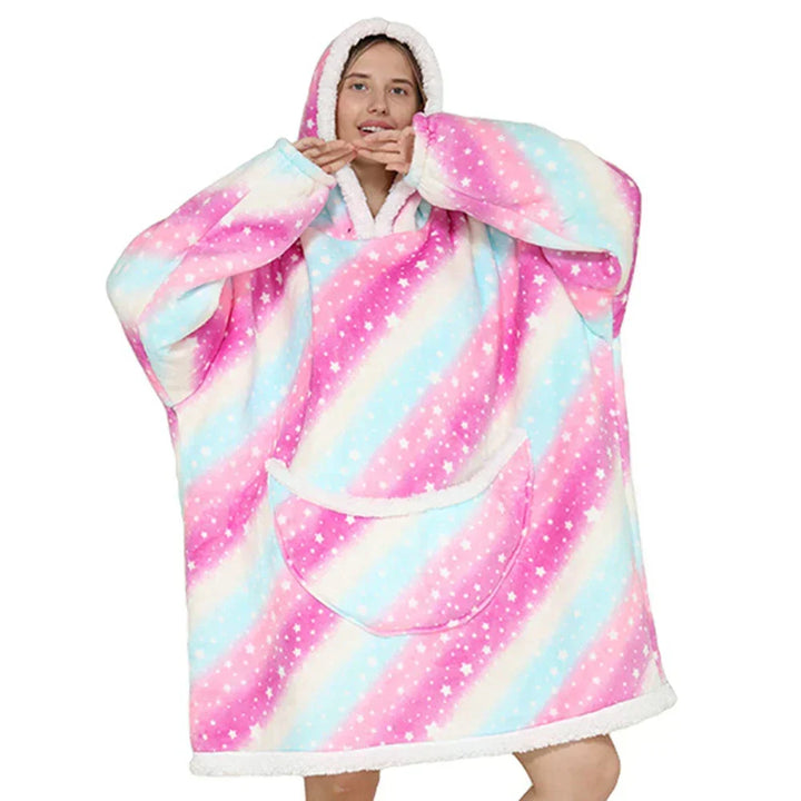 Stay warm with this unisex oversized hoodie blanket, perfect for home comfort & snuggling.