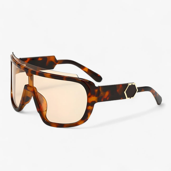 Stylish unisex oversized wraparound sunglasses for travel & outdoor activities. Features full UV400 protection.