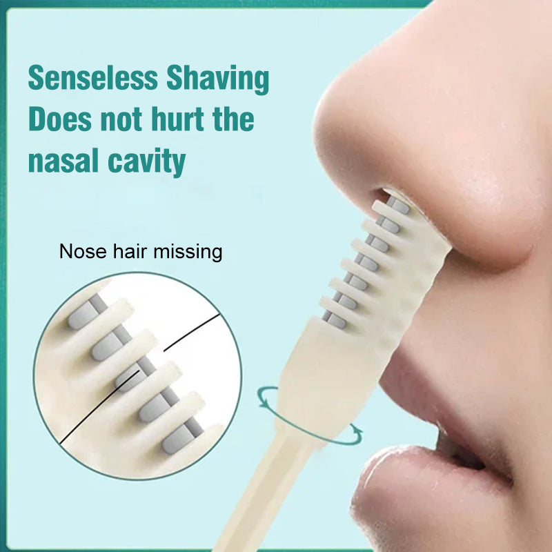 Stainless steel nose hair trimmer, manual operation, no batteries, ideal for travel