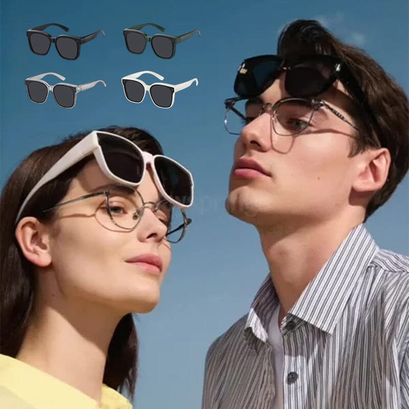Unisex polarized fit over glasses sunglasses, black frames, for driving, UV400 protection