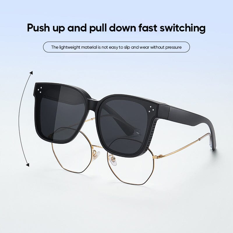 UV400 polarized fitover sunglasses, suitable for men and women, enhances outdoor visibility