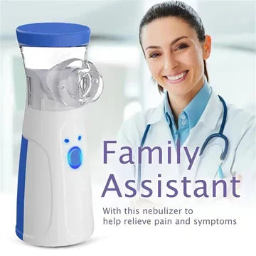 Travel-friendly USB rechargeable portable mesh nebulizer for asthma, COPD, and respiratory care on-the-go.