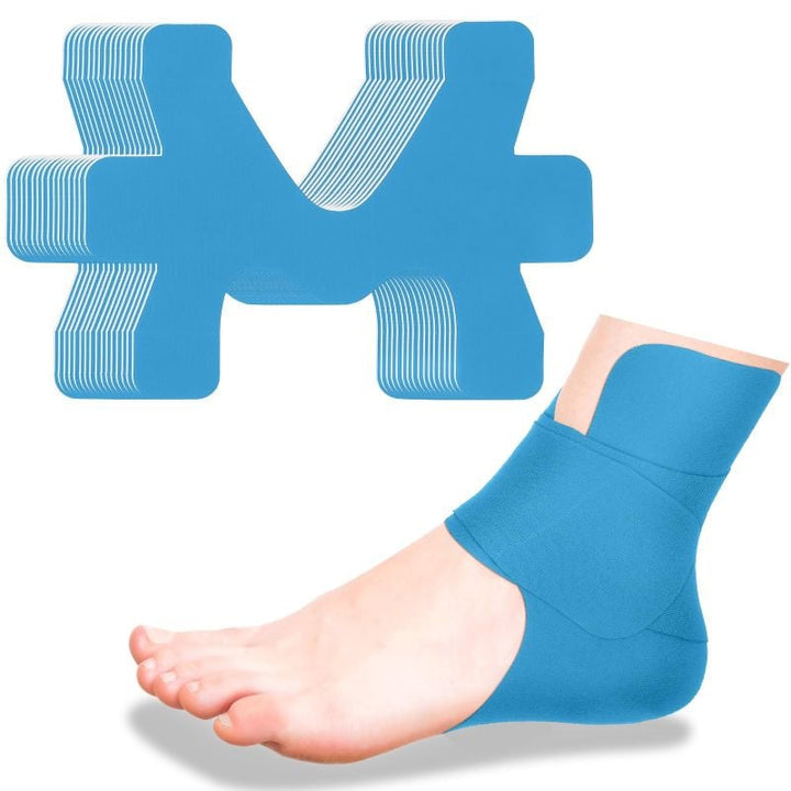 Roll of precut kinesiology tape in green, specifically designed for ankle support