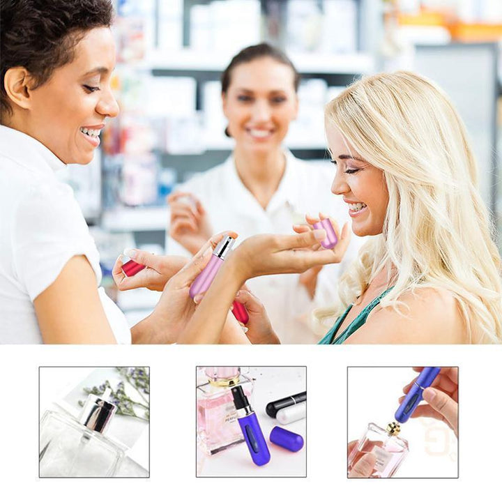 Stylish travel perfume vial, 5ml, gold finish, convenient and secure for daily use or trips