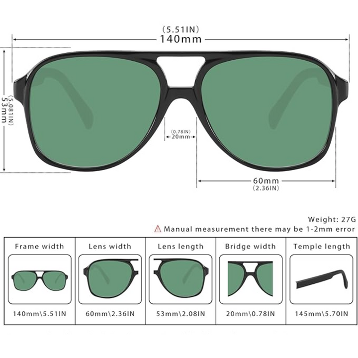 Unisex vintage style aviator sunglasses, a must-have fashion statement with UV400 lenses.