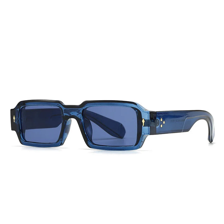 Unisex retro rectangular sunglasses in black acetate, a trendy fashion accessory for all genders.