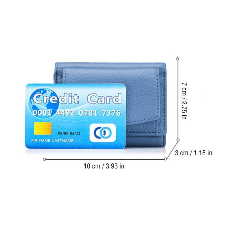 Stylish unisex mini wallet with RFID protection, brown PU leather card holder