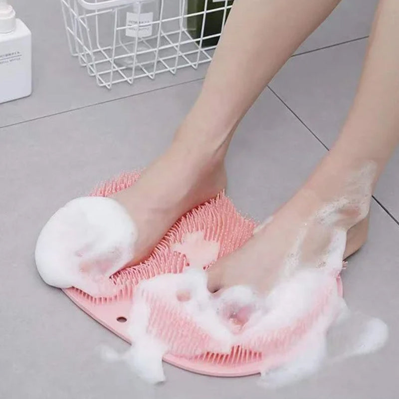 Bathroom cleaning tool: versatile silicone foot and back massager for all ages