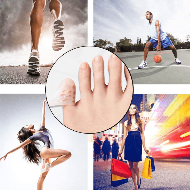 Small, clear silicone toe protector, an essential for blister prevention and comfort
