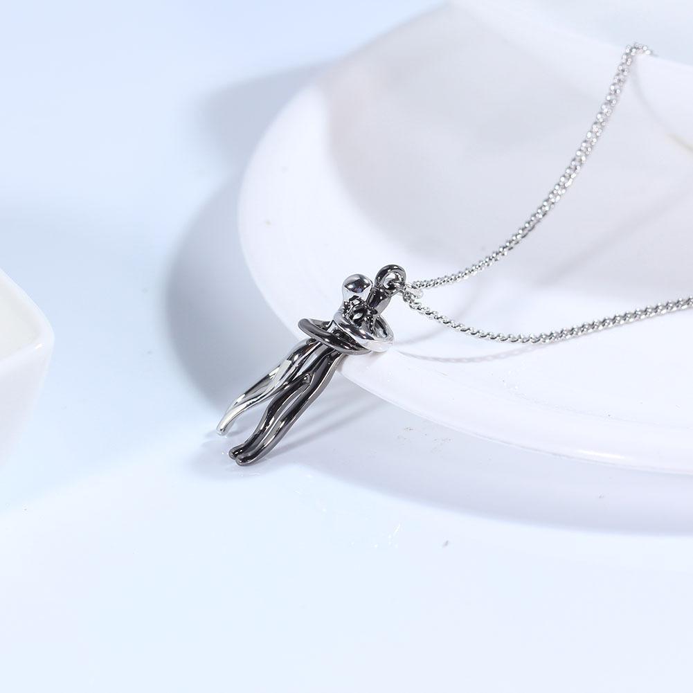 Golden hug necklace, a meaningful and unisex love pendant, perfect friendship gift
