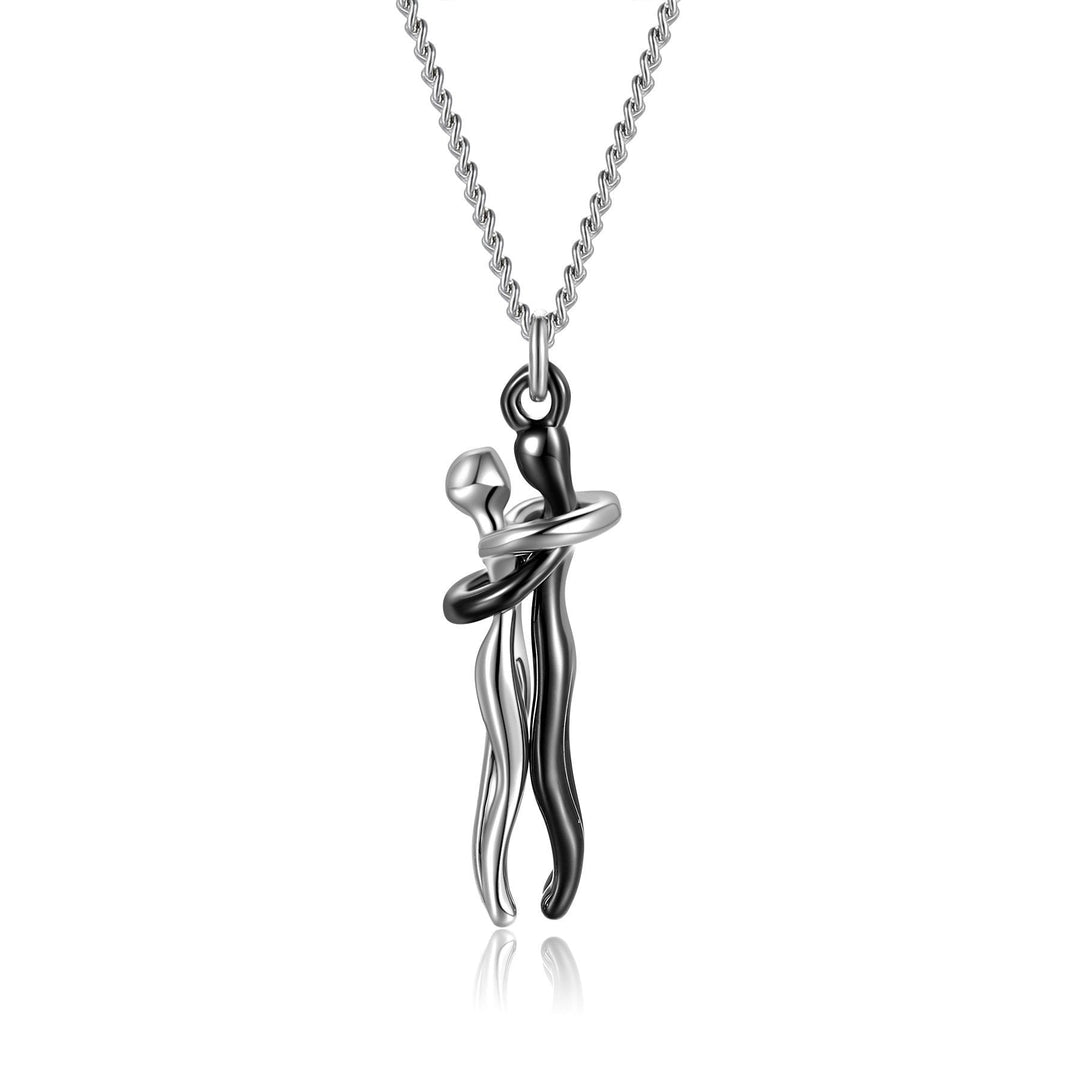 Golden Embrace Hug Pendant Necklace, adjustable, love and friendship jewelry, unisex