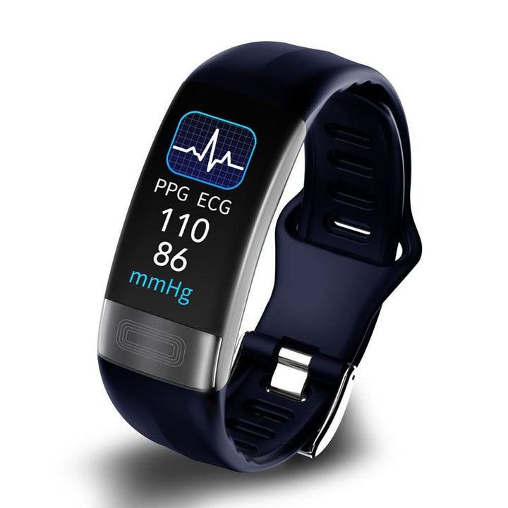 Advanced smart fitness tracker: EKG, heart rate, blood pressure monitor. Unisex wearable tech, water resistant.